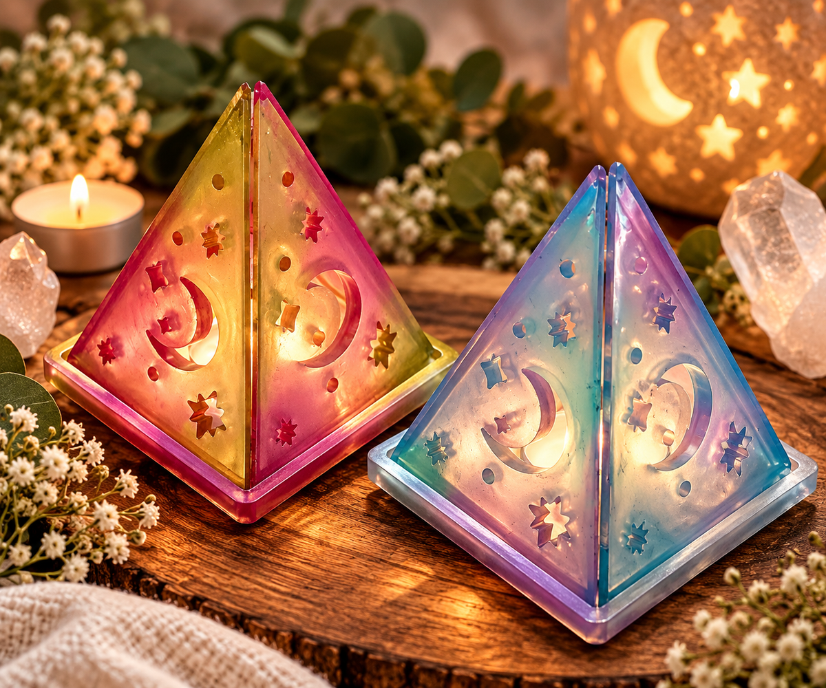 Celestial Pyramid Tealight Holder (Handmade)